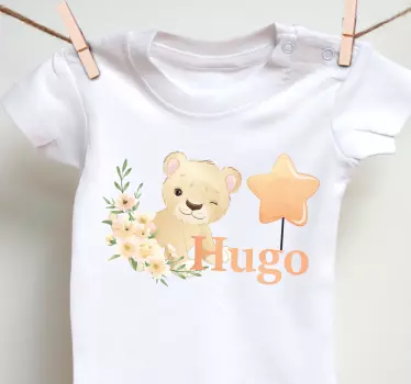 Baby t-shirt cute lion with star design - TenStickers