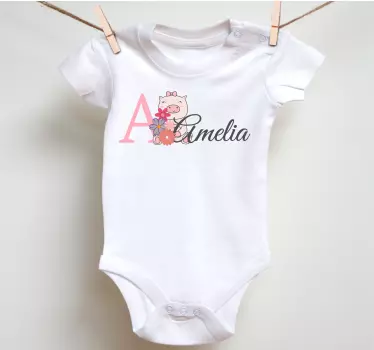 Baby t-shirt cute piglet personalized outfit - TenStickers