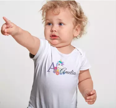 Baby t-shirt cute unicorn name shirt - TenStickers