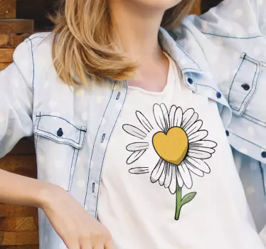 Baby t-shirt daisy flower heart - TenStickers