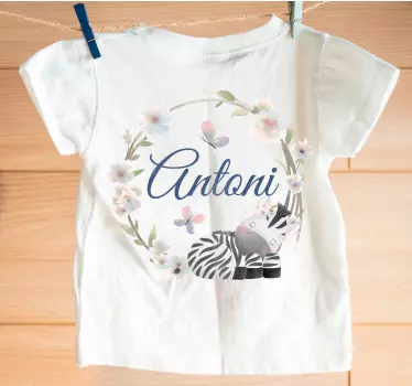 Baby t-shirt personalized zebra nursery - TenStickers