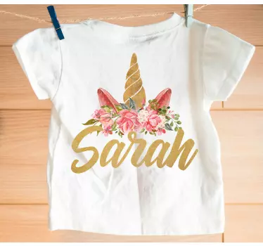 Baby t-shirt unicorn floral custom design - TenStickers