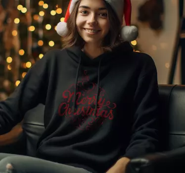 ball with calligraphic text Christmas shirt - TenStickers