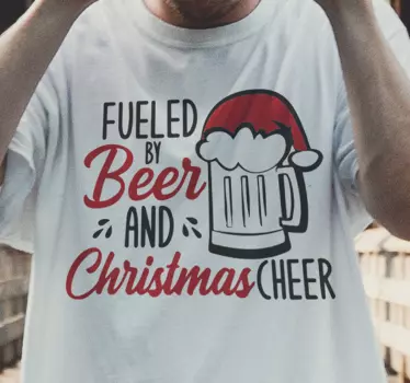 Beer Christmas text christmas tee shirts - TenStickers