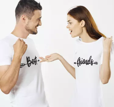 Best friends text arrows matching shirts for couples - TenStickers