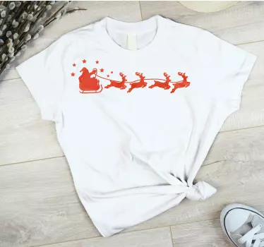 Black and White Santa Sleigh christmas tee shirts - TenStickers