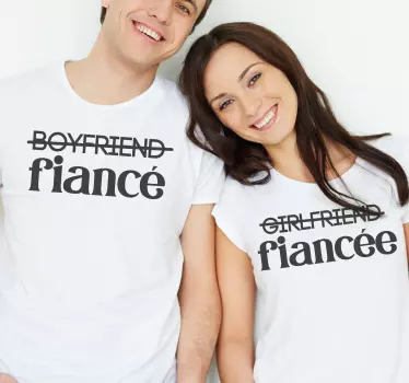 Boyfriend/Girlfriend fiancé matching shirts for couples - TenStickers