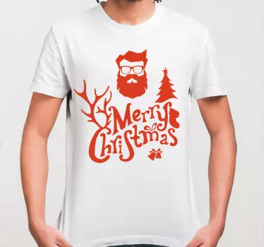 Christmas t-shirt merry festive beard graphic - TenStickers