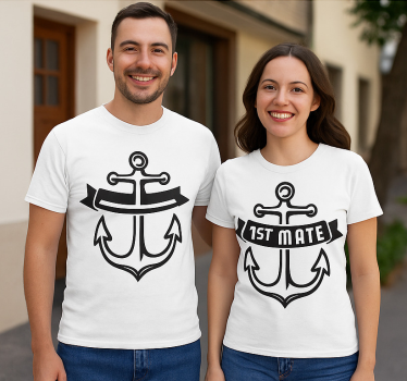 Couple t-shirt captain and first mate - TenStickers