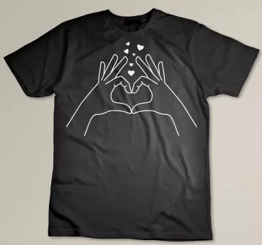 Couple t-shirt heart hands gesture - TenStickers
