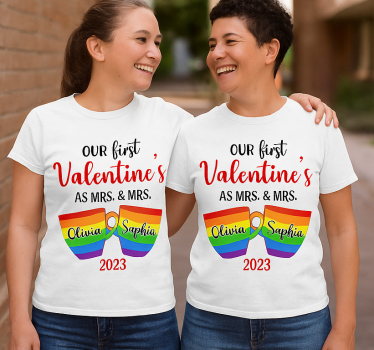 Couple t-shirt lgbt first valentine edition - TenStickers