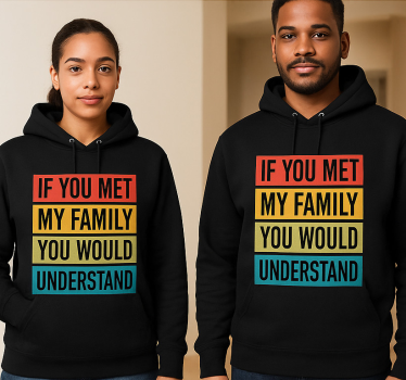 Couple t-shirt meet my family & get to know us - TenStickers