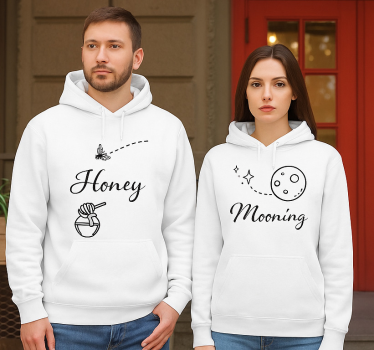 Couple t-shirt monochrome honeymooning design - TenStickers