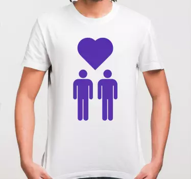 Couple t-shirt purple love emblem - TenStickers