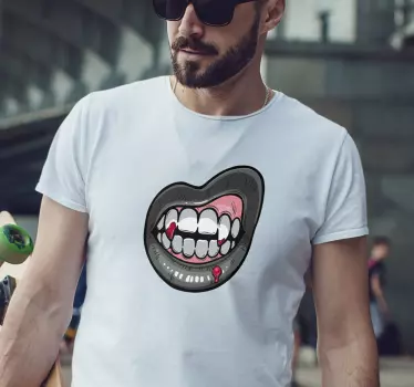 Couple t-shirt with bold lip design - TenStickers