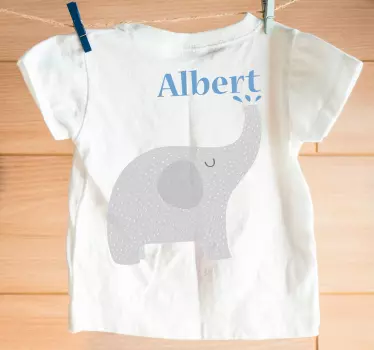 Baby t-shirt with personalized baby elephant - TenStickers