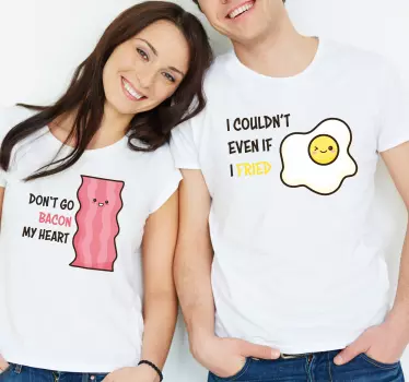 Cute food puns couple t-shirt - TenStickers