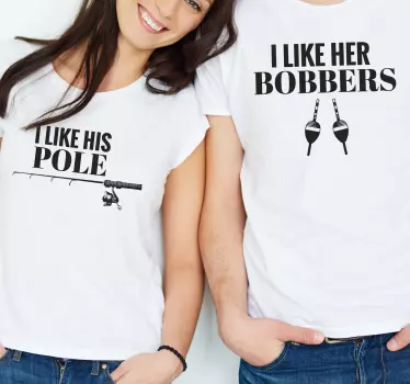 Funny matching i like her bobbers matching shirts for couples - TenStickers