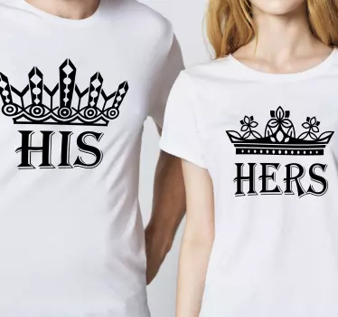 His and hers crown matching shirts for couples - TenStickers