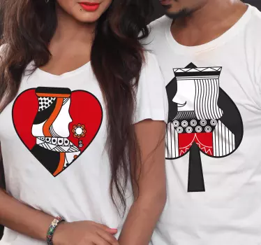 King and Queen cards matching shirts for couples - TenStickers