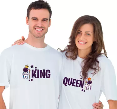 king and queen matched shirts for couples - TenStickers