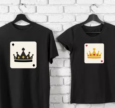 King queen card pattern matching shirts for couples - TenStickers