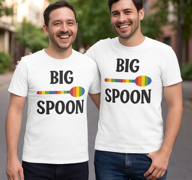 Lgbt big spoon couple t-shirt - TenStickers