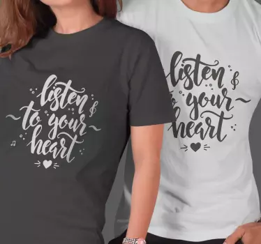 Listen to your heart matching shirts for couples - TenStickers