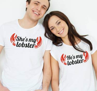 Lobster theme couple t-shirt for couples - TenStickers