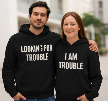 Looking for trouble couple t-shirt - TenStickers