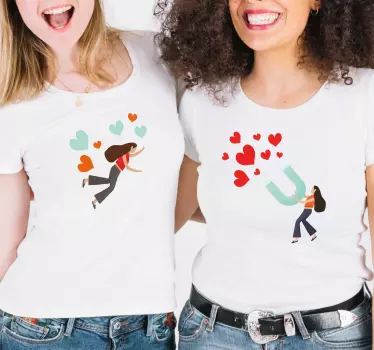Love attracting charm couple t-shirt - TenStickers