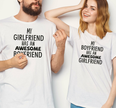 Matching awesome boyfriend girlfriend matching shirts for couples - TenStickers