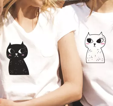 Matching Cats matching shirts for couples - TenStickers