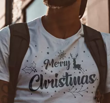 Merry Christmas composition Christmas  t-shirt - TenStickers