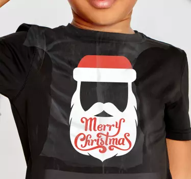 Merry Christmas Santa beard christmas tee shirts - TenStickers
