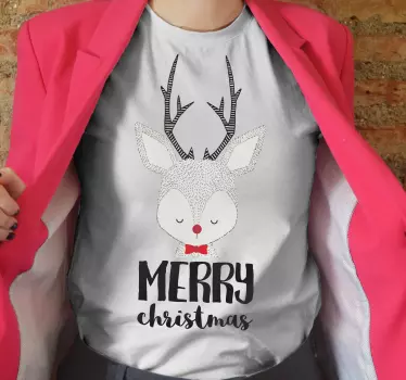 Merry christsmas with reindeer  friends christmas tee shirts - TenStickers