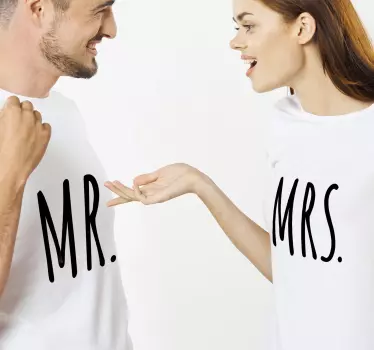 Mr. and  Mrs. matching shirts for couples - TenStickers