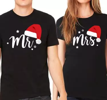Mr and mrs santa christmas tee shirts - TenStickers