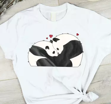 Panda love connection couple t-shirt - TenStickers
