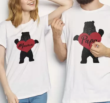 Papa Bear & Mama Bear matching shirts for couples - TenStickers