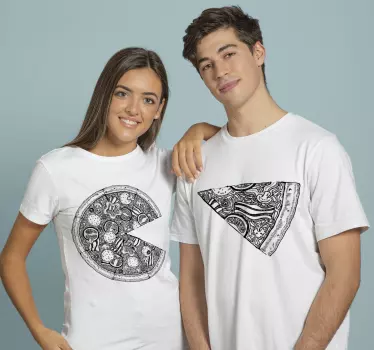 Pizza slices matching shirts for couples - TenStickers