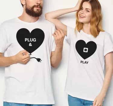 Plug and Play matching shirts for couples - TenStickers