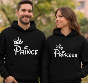 Prince and princess couple t-shirt - TenStickers