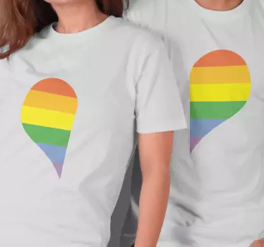 Rainbow heart matching shirts for couples - TenStickers