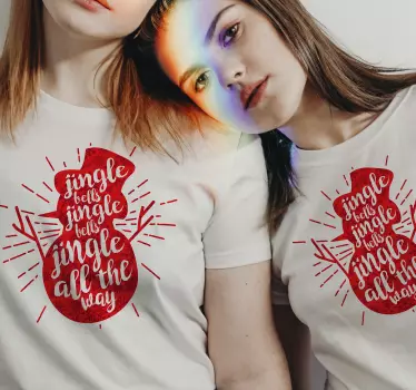 Red snowflakes Christmas  t-shirt - TenStickers