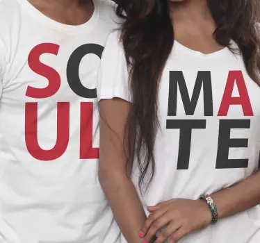 Soulmate Heart matching shirts for couples - TenStickers