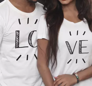 Split love matching shirts for couples - TenStickers