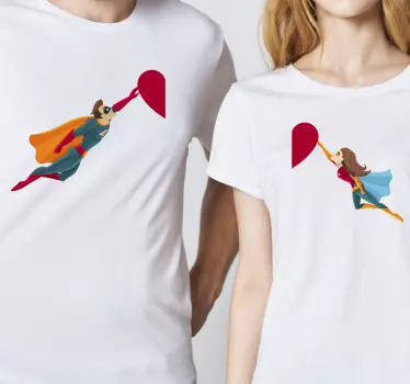 Superhero couple matching shirts for couples - TenStickers
