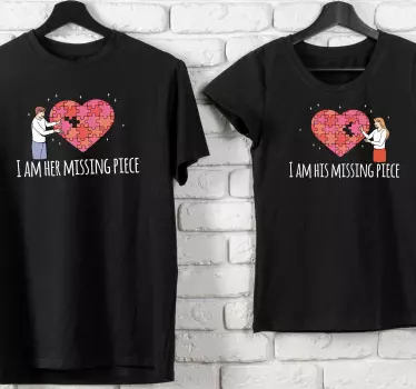 Sweet missing piece couple matching shirts for couples - TenStickers