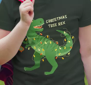 Tree Rex Dino christmas tee shirts - TenStickers